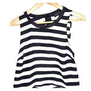 Black & White striped sheer crop top ASTR Size SM